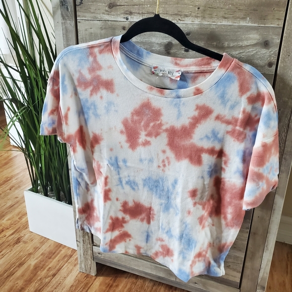 Pink Rose Tops - Crop tye dyed T-shirt